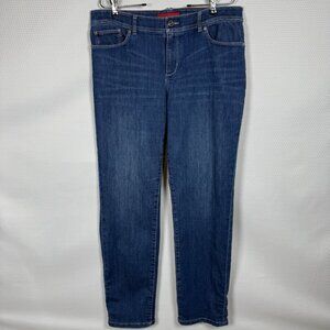 LL Bean Performance Stretch Jeans #505125 Size 12 Straight Reflective Tape Cuff